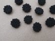 画像3: 19世紀末 アンティーク 花モチーフ 編み込みボタン 黒 10ピースのセット 9mm  (3)