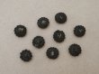 画像4: 19世紀末 アンティーク 花モチーフ 編み込みボタン 黒 9ピースのセット 10mm  (4)