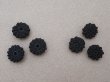画像6: 19世紀末 アンティーク 花モチーフ 編み込みボタン 黒 10ピースのセット 9mm  (6)