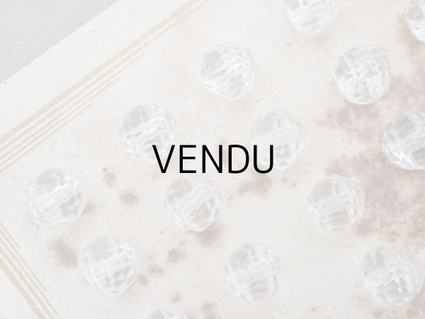 画像5: アンティーク カット入り クリアガラスのボタン 8mm 24ピースのセット  (5)