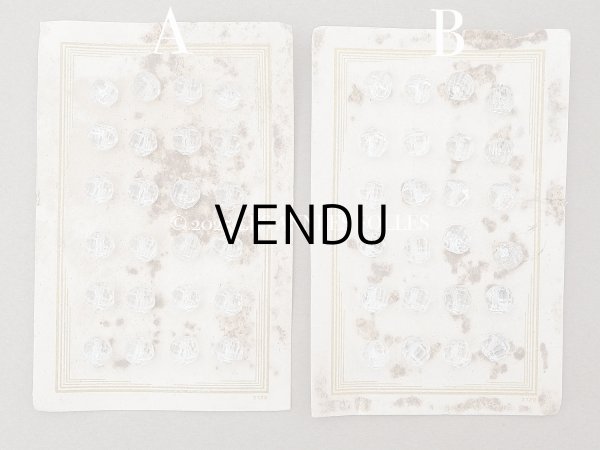 画像6: アンティーク カット入り クリアガラスのボタン 8mm 24ピースのセット  (6)