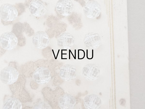 画像3: アンティーク カット入り クリアガラスのボタン 8mm 24ピースのセット  (3)