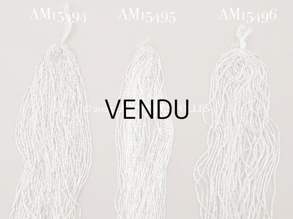 画像5: アンティーク クリア＆ホワイトシルバー シードビーズ カット入り ガラスビーズ  (5)