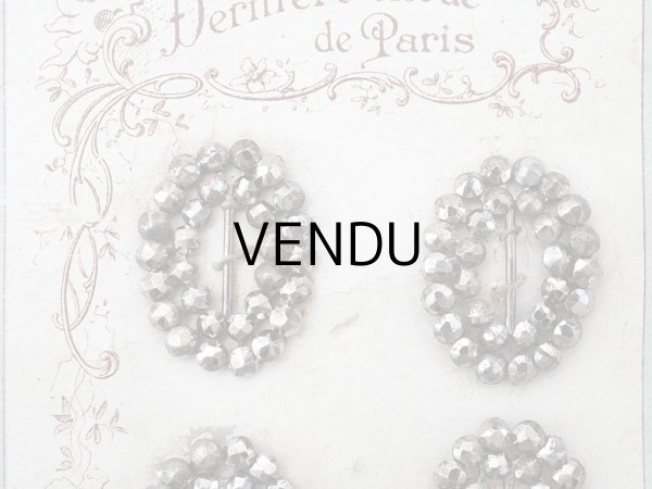 画像4: 【15周年セール対象外】アンティーク とても小さなバックル 6点セット ドール用&シューズ用 スチール製 (4)