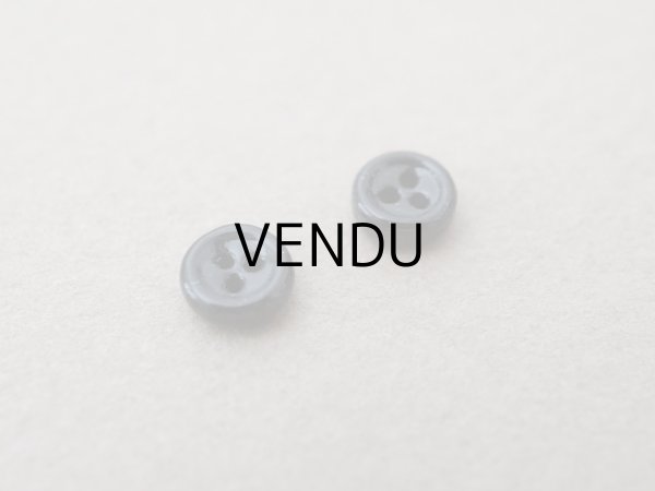 画像3: アンティーク 極小 6mm ガラスボタン 24ピースのセット黒 ドール用  (3)