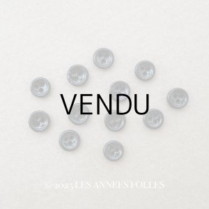 画像: アンティーク 極小 6mm ガラスボタン 24ピースのセット黒 ドール用 