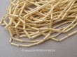 画像1: アンティーク ガラスビーズ 磨りガラス風 ゴールド  2×7mm 吹きガラス製ビーズ　　 (1)