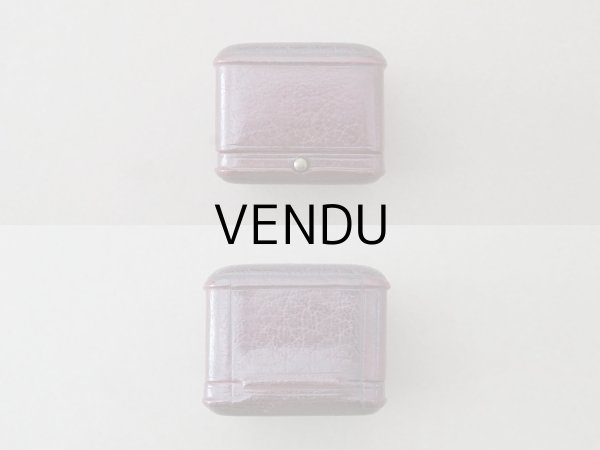 画像8: アンティーク 本革製 リングボックス ブラウン & ボルドー ジュエリーボックス  (8)