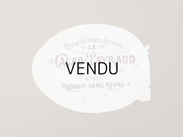 画像2: アンティーク クロモ 薔薇＆復活祭の卵と少女 - LE CACAO PAYRAUD - (2)