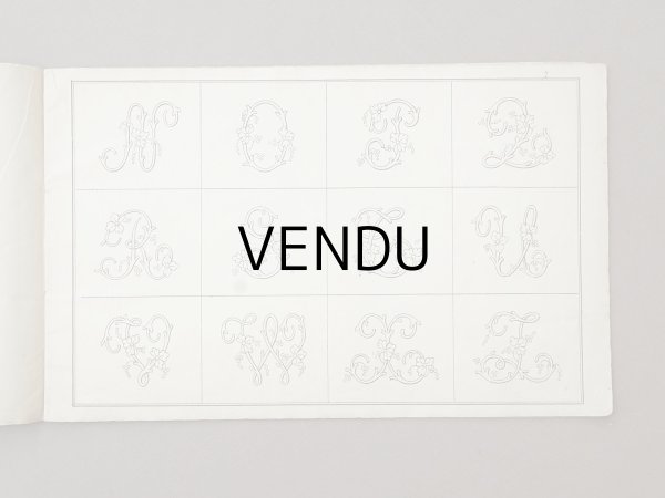 画像7: アンティーク アルファベットの刺繍図案帳 草花 N 97 ALPHABETS VARIES - N.ALEXANDRE&CIE. MAURICE LAJEUNESSE SUCCR. - (7)