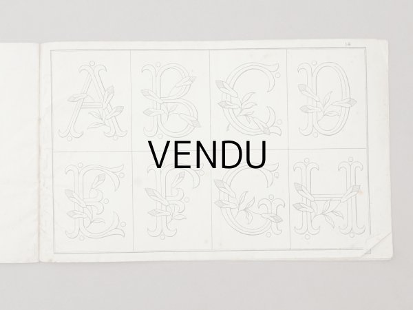 画像11: アンティーク アルファベットの刺繍図案帳 草花 N 97 ALPHABETS VARIES - N.ALEXANDRE&CIE. MAURICE LAJEUNESSE SUCCR. - (11)