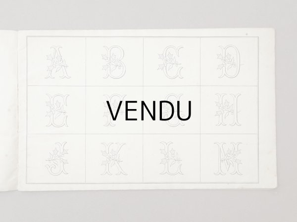 画像6: アンティーク アルファベットの刺繍図案帳 草花 N 97 ALPHABETS VARIES - N.ALEXANDRE&CIE. MAURICE LAJEUNESSE SUCCR. - (6)