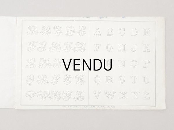 画像3: アンティーク アルファベットの刺繍図案帳 草花 N 97 ALPHABETS VARIES - N.ALEXANDRE&CIE. MAURICE LAJEUNESSE SUCCR. - (3)