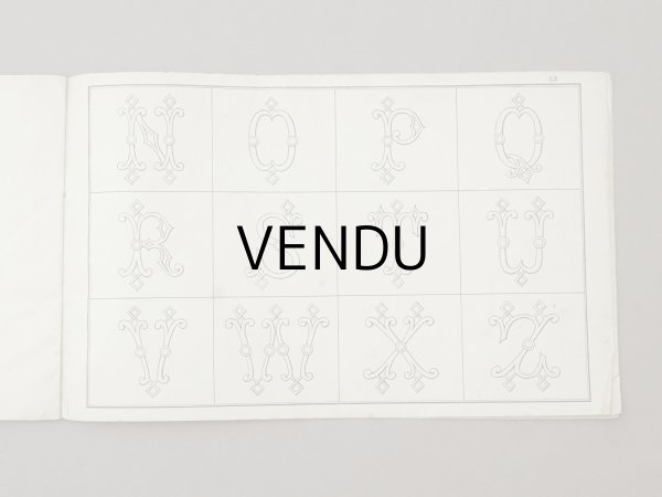 画像10: アンティーク アルファベットの刺繍図案帳 草花 N 97 ALPHABETS VARIES - N.ALEXANDRE&CIE. MAURICE LAJEUNESSE SUCCR. - (10)