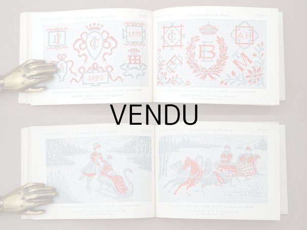 画像10: アンティーク DMC 刺繍図案帳 ALPHABET DE LA BRODEUSE - BIBLIOTHEQUE D.M.C - (10)