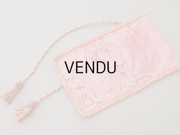 画像3: アンティーク BOISSIER シルク製 お菓子袋 オモニエール オールドローズ ショコラティエ - BOISSIER PARIS - (3)