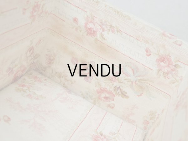 画像10: ＊蚤の市＊アンティーク 薔薇模様&水色のリボン カルトナージュボックス  (10)