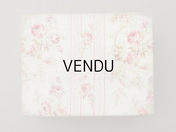 画像3: ＊蚤の市＊アンティーク 薔薇模様&水色のリボン カルトナージュボックス  (3)