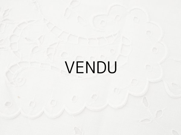 画像7: アンティーク パジャマケース BONNE NUIT 手刺繍 ホワイトワーク (7)