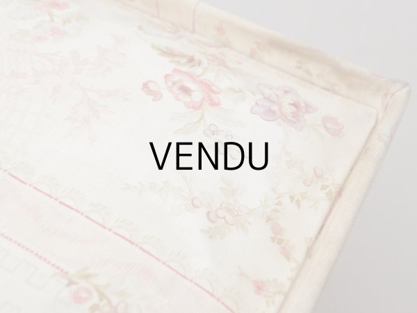 画像12: ＊蚤の市＊アンティーク 薔薇模様&水色のリボン カルトナージュボックス  (12)