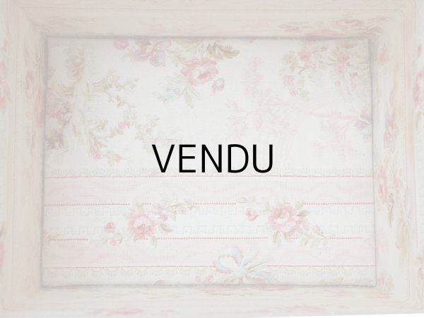 画像9: ＊蚤の市＊アンティーク 薔薇模様&水色のリボン カルトナージュボックス  (9)