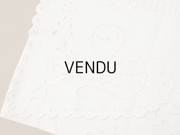 画像6: アンティーク パジャマケース BONNE NUIT 手刺繍 ホワイトワーク (6)