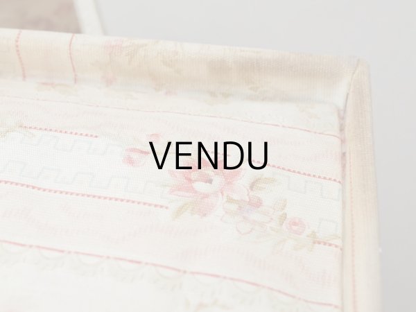 画像13: ＊蚤の市＊アンティーク 薔薇模様&水色のリボン カルトナージュボックス  (13)