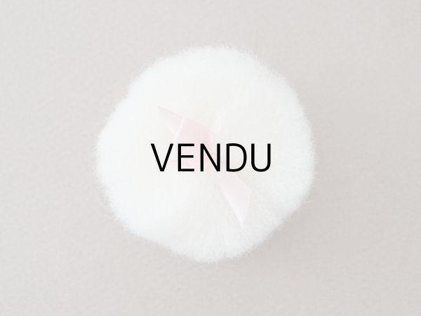 画像3: アンティーク 未使用 パフ 2点セット ピンクのシルクリボン付き (3)