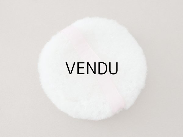 画像5: アンティーク 未使用 パフ 2点セット ピンクのシルクリボン付き (5)