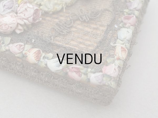 画像8: 【15周年セール対象外】アンティーク チョコレートボックス ロココトリム&ロココモチーフ シルク製  (8)