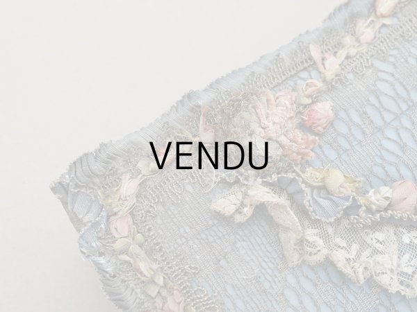 画像9: 【セール対象外】【クーポン対象外】アンティーク シルク製 ロココモチーフ&ロココトリム 大きなカルトナージュボックス 37×24×6.5cm (9)