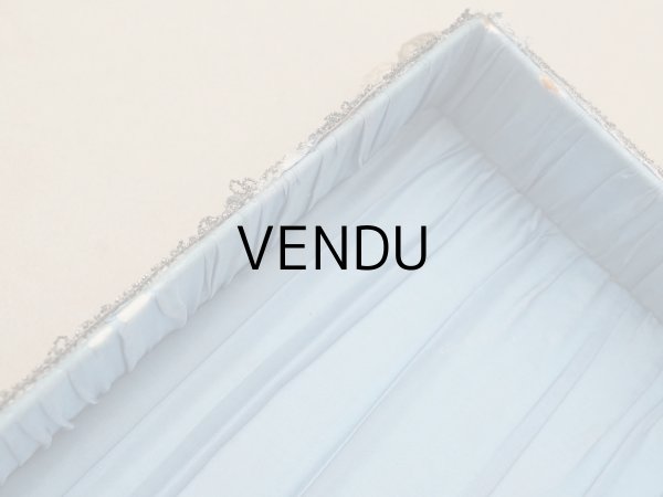 画像24: 【セール対象外】【クーポン対象外】アンティーク シルク製 ロココモチーフ&ロココトリム 大きなカルトナージュボックス 37×24×6.5cm (24)