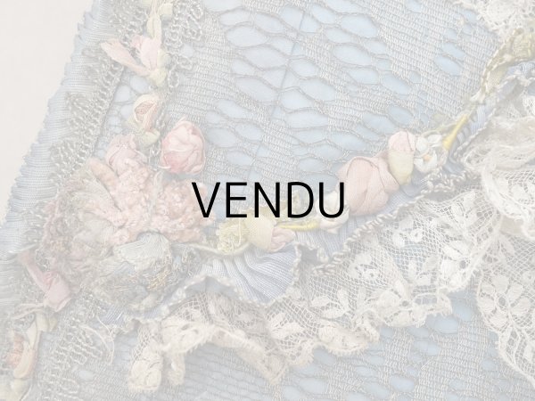 画像6: 【セール対象外】【クーポン対象外】アンティーク シルク製 ロココモチーフ&ロココトリム 大きなカルトナージュボックス 37×24×6.5cm (6)