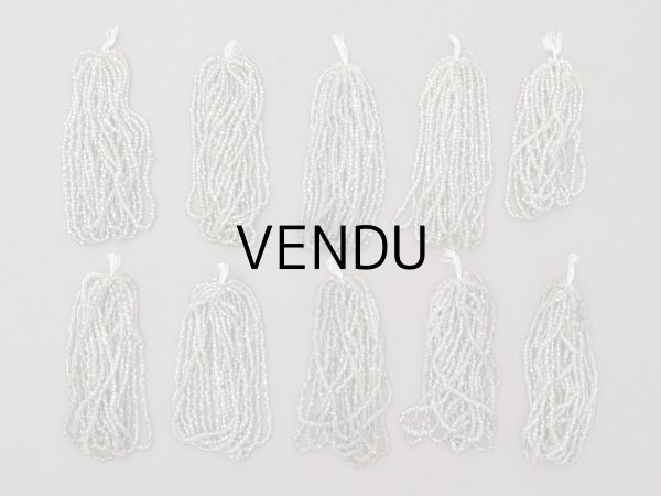 画像4: アンティーク シードビーズ クリア＆シルバー ガラス製 41〜42g (4)