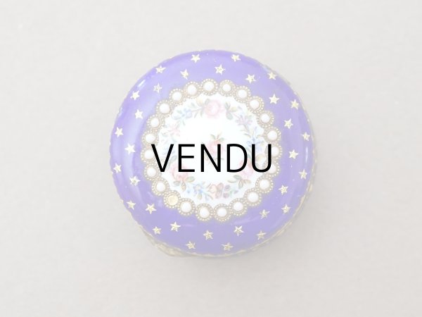 画像2: 19世紀 アンティーク ピルケース ブレッソンエナメル パールの装飾 ブルーのエナメル 薔薇のリース (2)