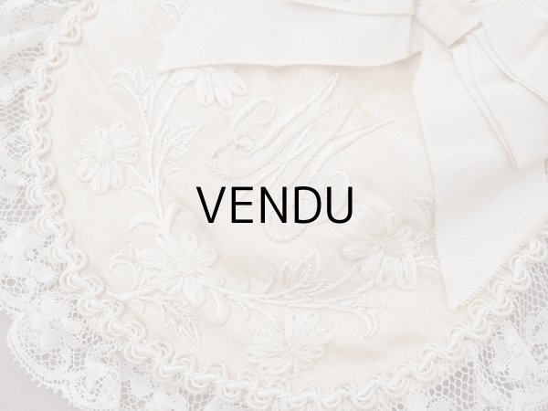 画像4: アンティーク 初聖体のオモニエール 淡いグレイッシュピンク 手刺繍 & レース (4)