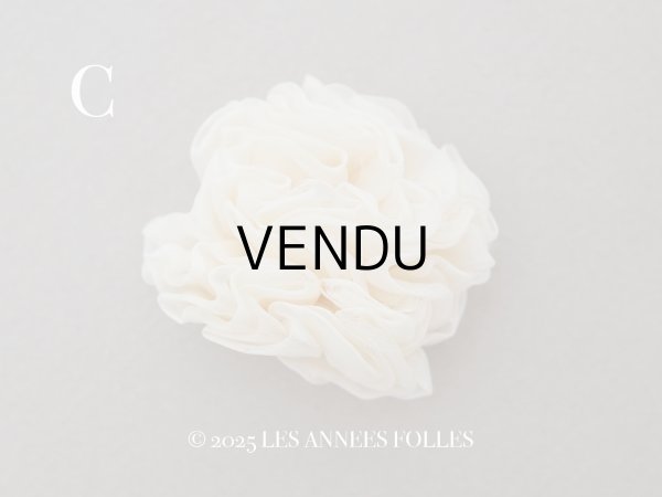 画像8: ＊蚤の市＊アンティーク シルクシフォン 薔薇の布花 アイボリー (8)
