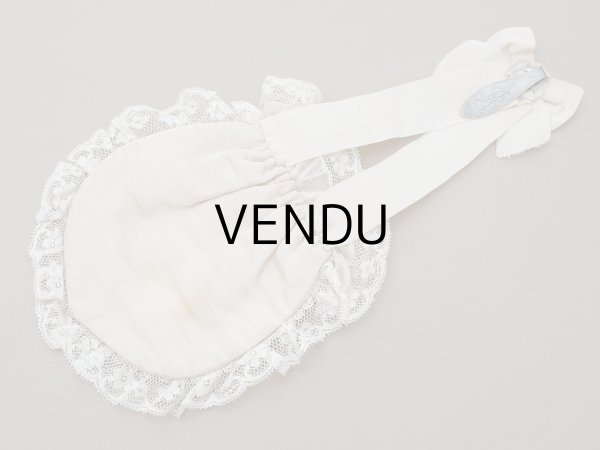 画像8: アンティーク 初聖体のオモニエール 淡いグレイッシュピンク 手刺繍 & レース (8)