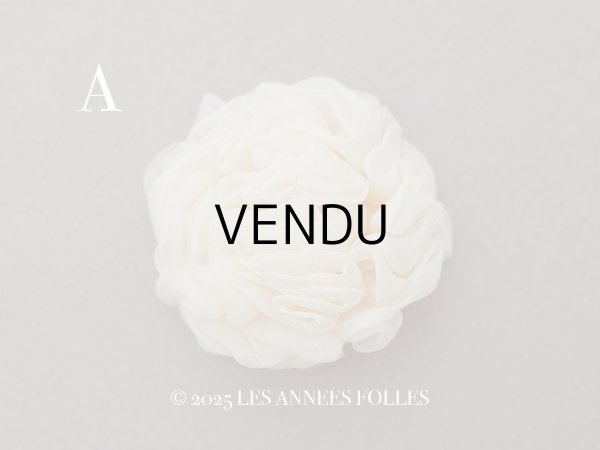 画像4: ＊蚤の市＊アンティーク シルクシフォン 薔薇の布花 アイボリー (4)