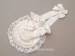 画像1: アンティーク 初聖体のオモニエール 淡いグレイッシュピンク 手刺繍 & レース (1)