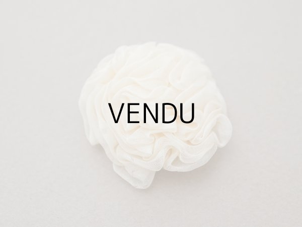 画像7: ＊蚤の市＊アンティーク シルクシフォン 薔薇の布花 アイボリー (7)