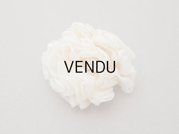 画像9: ＊蚤の市＊アンティーク シルクシフォン 薔薇の布花 アイボリー (9)