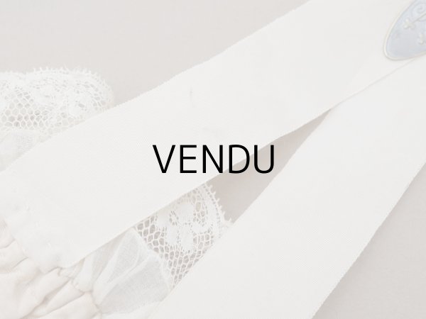 画像10: アンティーク 初聖体のオモニエール 淡いグレイッシュピンク 手刺繍 & レース (10)