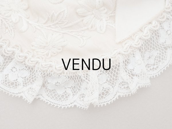 画像5: アンティーク 初聖体のオモニエール 淡いグレイッシュピンク 手刺繍 & レース (5)