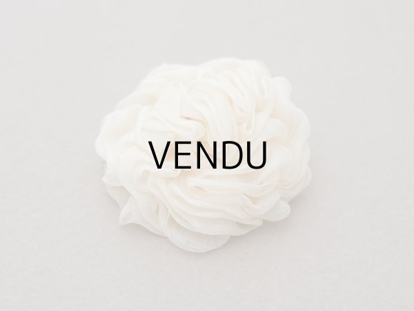 画像5: ＊蚤の市＊アンティーク シルクシフォン 薔薇の布花 アイボリー (5)