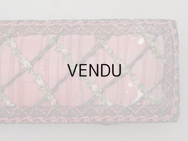 画像4: アンティーク ロココトリム付 グローブボックス チェリーピンク カルトナージュボックス  (4)