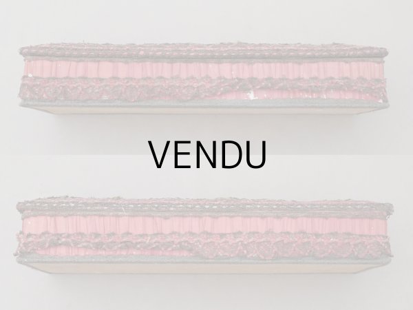 画像5: アンティーク ロココトリム付 グローブボックス チェリーピンク カルトナージュボックス  (5)