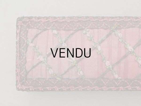 画像3: アンティーク ロココトリム付 グローブボックス チェリーピンク カルトナージュボックス  (3)