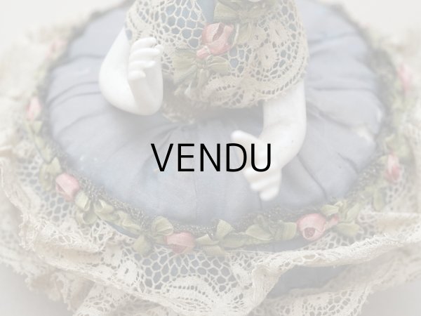 画像5: アンティーク 薔薇のロココトリム付 ピンクッション ハーフドール (5)