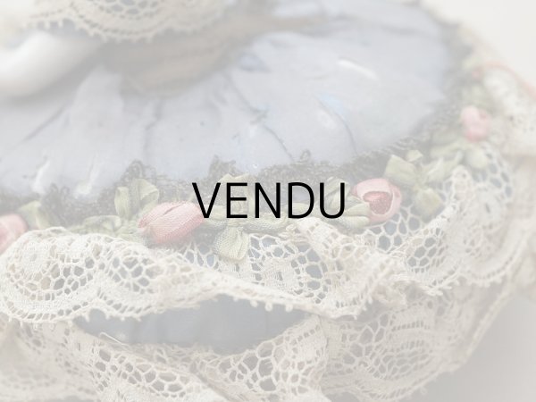 画像6: アンティーク 薔薇のロココトリム付 ピンクッション ハーフドール (6)